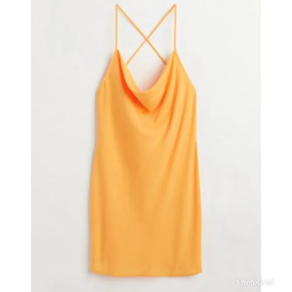 H&M Cowl Neck Orange Short Mini Slip Dress